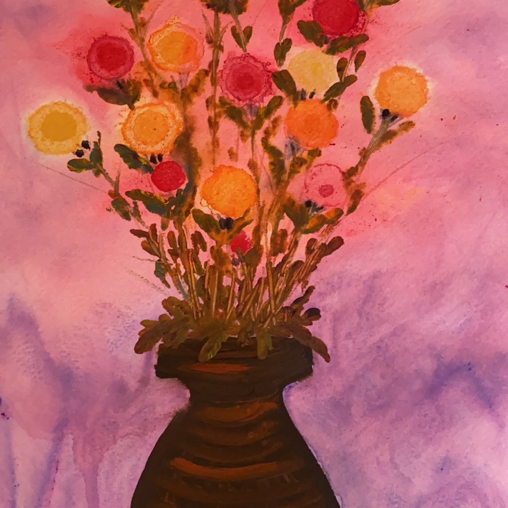 Original Watercolor 16x20 Romantic Bloom